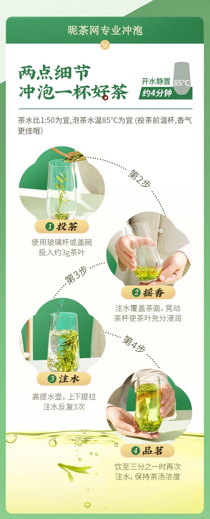 Original Chinese-labelled Qiantang Longjing brewing illustration with English conditions